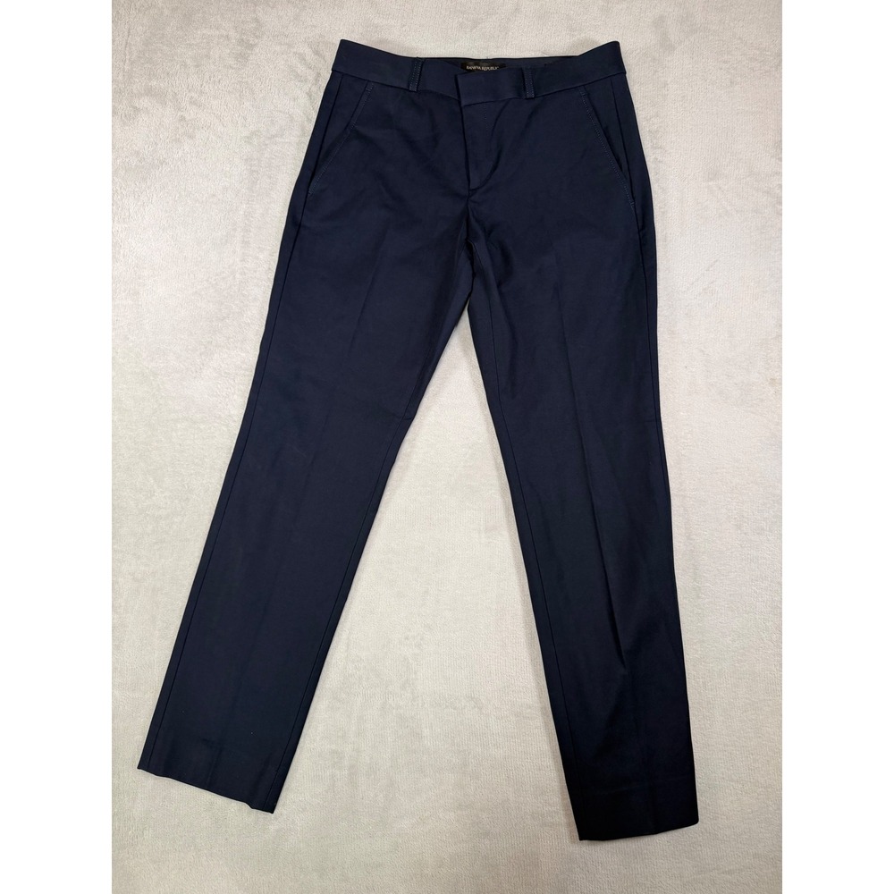 Banana Republic Ryan Sculpt Bi-Stretch Navy Blue Straight Leg Dress Pants 4R NEW